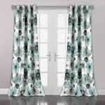 Leah Light Filtering Floral Curtains, 52"X95", Blue Pair. Fixed Price $86.99.
