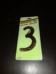 4" Solid Brass Decorative House Numbers #3 Free Ship. Fixed Price $7.95.