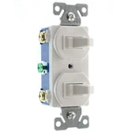 Eaton Cooper 275W-SP-L Double Toggle Switch, 1-P & 3-WAY, 15A, 120/277V, White. Fixed Price $9.00.