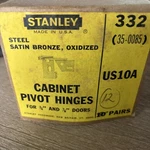 Nos Lot Of 6 Vintage Stanley Steel Satin Bronze #332 Cabinet Pivot Hinges. Fixed Price $13.98.