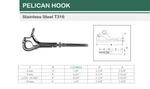 Marine Stainless Steel T316 Pelican Hook For Cable Wire Boat Shackle. Fixed Price $20.99.