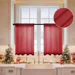 Semi Sheer Kitchen Curtains Inch 29"W X 36"L (pack Of 2) Burgundy Red. Fixed Price $14.16.