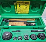 Greenlee 1806 Ratchet Knockout Driver With Punches And Dies. Fixed Price $105.00.