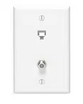 Leviton 40259-W Telephone 6P4C Plates F-connector Wall (lot Of 10). Fixed Price $25.00.