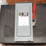 Square Heavy Duty Safety Switch 60A 240V AC/250V Dc On/off Gray H322NRB. Fixed Price $69.99.