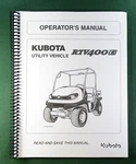 Kubota RTV-400 Operator's Manual: 91 Pages Coil Bound & Protective Covers!. Fixed Price $19.95.