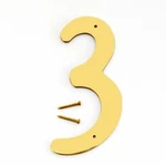 Hy-ko Products BR-40 Solid Brass House Address Number 3 (three) 4" High. Fixed Price $9.95.