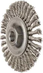 Weiler 4" Od, 5/8-11 Arbor Hole, Knotted Stainless Steel Wheel Brush. Fixed Price $36.87.