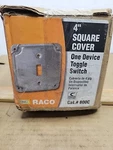 Hubbell Raco 800C 4" Square Cover One Device Toggle Switch (box Of 10) - New. Fixed Price $30.00.
