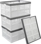4 Packs 30 Plastic Collapsible Storage Basket, Folding L, White. Fixed Price $59.75.