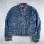 Vtg 80S Levi's Denim Red Buffalo Plaid Flannel Lined Trucker Jacket Usa Mens 46. Fixed Price $99.95.