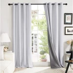 Blackout Grommet Curtains Bedroom And Living Room,light GREY,52X95 Panels. Fixed Price $28.00.