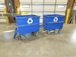 Portable Steel Hopper 1/2 Yard Tote Non-tilt Towable Cart 36X24X27" Blue. Fixed Price $584.99.