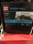 Grip Rite 114EGRFG5 Lb 1-1/4" Electro Galvanized Roofing Nails. Fixed Price $14.95.