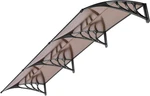 Stylish Brown Polycarbonate Door Awning With Black Bracket - 40"X120. Fixed Price $179.99.