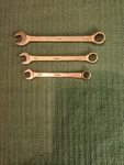 3-CHRYSLER Corp Master Tech Award Gold Tone Bonney Combination Wrenches. Fixed Price $28.00.