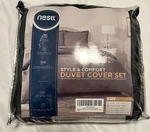 Nwt Nestl Bedding Duvet Cover Set Black (3 Piece) Queen. Fixed Price $30.00.