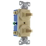 Eaton Cooper 275V-SP-L Double Toggle Switch, 1-P & 3-WAY, 15A, 120/277V, Ivory. Fixed Price $9.00.