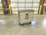 Portable Steel Hopper 1/2 Yard Tote Non-tilt Towable Cart 36X24X30" Tan. Fixed Price $359.99.