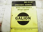 Galion T500A Operators Manual 02601-UP No 2118. Fixed Price $35.00.