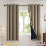 Textured Blackout Curtains Thermal Insulated Noise Reducing Heavy Panels New. Fixed Price $19.69.
