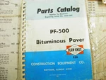 Blaw Knox PF500 PF-500 Bituminous Paver Parts Catalog. Fixed Price $29.99.