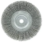 Weiler 01075 6" Narrow Face Crimped Wire Wheel, .014" Steel Fill, 5/8"-1/2". Fixed Price $27.19.