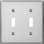 (10)-AMERELLE Pro 2-GANG Stamped Steel Toggle Switch Wall Plate, Polished Chrome. Fixed Price $48.89.