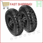 Ticonn 10" Solid Tires, 2 Pack Flat Free 4.10/3.50-4'' Wheels With 5/8 Axle Bor. Fixed Price $40.70.