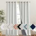 Nicetown 100 Absolutely Blackout Linen Curtains Thermal Insulated Liner Greyish. Fixed Price $81.16.