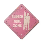 Surfer Girl Vintage Crossing Sign Xing Plastic Rustic Surfing Lover Board. Fixed Price $36.99.