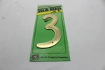 Hy-ko #3 Solid Brass House Number 4 Tall With Nails. Fixed Price $14.88.