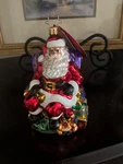 Christopher Radko St. Nick Christmas Visit Glass Ornament. Fixed Price $60.00.