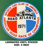 1971 Road Atlanta Circuit Scca Vinyl Decal Sticker - Racing Sport Car Club. Fixed Price $7.22.