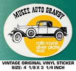 Musee Auto Granby Vintage Original Vinyl Decal Sticker-rolls Royce Silver 1929. Fixed Price $6.55.