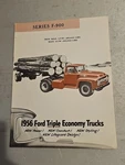 1956 Ford Triple Economy Truck F-900 Vintage Sales Brochure Foldout. Fixed Price $29.95.
