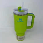 Stanley Quencher H2.0 40OZ Tumbler Bright Lime W/ Straw & Handle. Fixed Price $34.99.