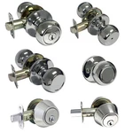 Polished Chrome Door Knobs Round Entrance Privacy Passage Deadbolt Locks Keyed. Fixed Price $12.95.