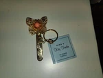 Vintage King's Key Finder Butterfly La Gold Ring Clip Stone. Fixed Price $20.00.