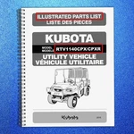 Kubota RTV1140CPX Cpxr 2015 Illustrated Parts Manual Secured, Tough Front & Back. Fixed Price $50.09.