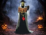 5.7' Animated Spell Speaking Witch Halloween Animatronic Haunted House Talking. Fixed Price $291.99.