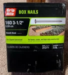 Lbs Grip Rite Smooth Shank 16D 3-1/2" Box Nails Hot Dipped Galvanized. 16HGBX5. Fixed Price $24.95.