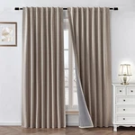 Beige Blackout Drapes 84 Inch Long 2 Panels Darkening Thermal For Bedroom. Fixed Price $24.14.