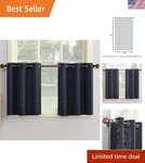 Elegant Montego 2-PACK Navy Blue Semi-sheer Kitchen Tier Curtains, 56"L X 24"W. Fixed Price $7.19.