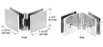 Crl ADJSQ180CH Polished Chrome Adjustable Square Glass To Clamp. Fixed Price $36.33.