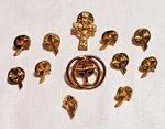 Lot Of 12 Gold Toned Cross Lapel Pins Tie Tacks, Dozen Crucifix Christian Symbol. Fixed Price $7.77.
