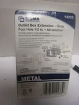 Sigma 14233 Four Hole " 12.7MM All-weather Outlet Box Extension Gray. Fixed Price $10.99.