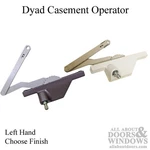Aftermarket Left Hand Rear Mount Dyad Casement Operator 6-11/16" Length. Fixed Price $59.95.