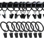 100 Pack Curtain Rings With Clips, Window Black Hooks Hang.... Fixed Price $26.47.