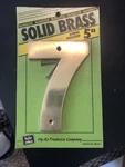 Hy-ko Products BR-50 Solid Brass 5" House Number 7. Fixed Price $8.99.